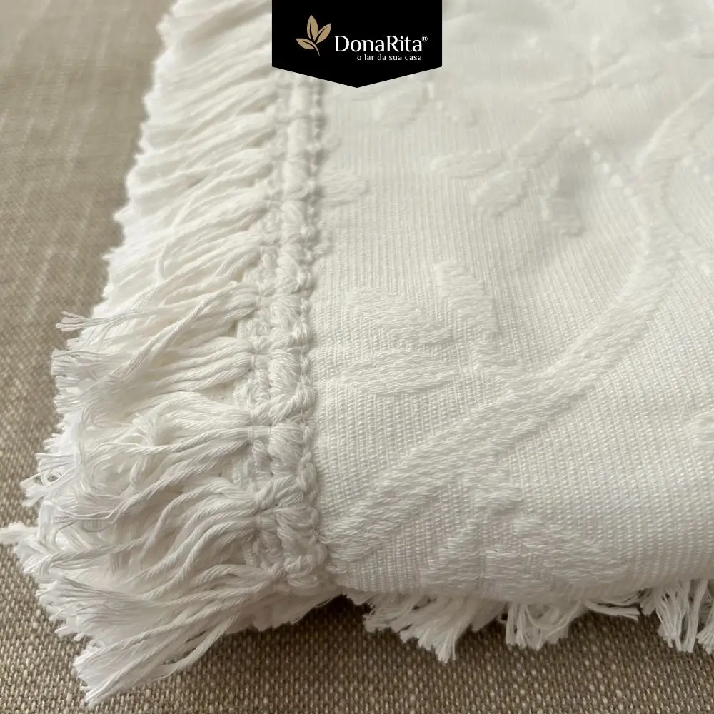 Colcha Branca Franjas Piubelle