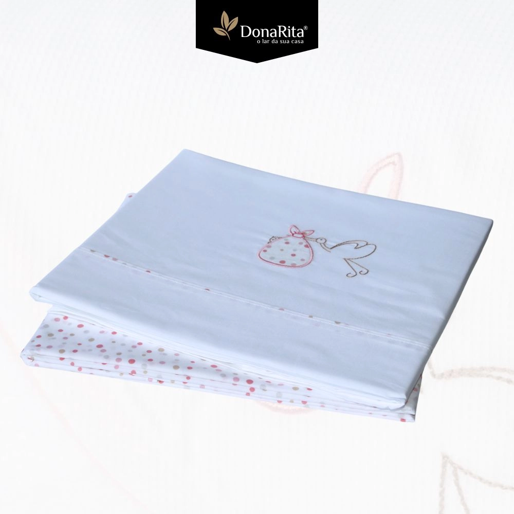 Jogo de Cama Cegonha Rosa