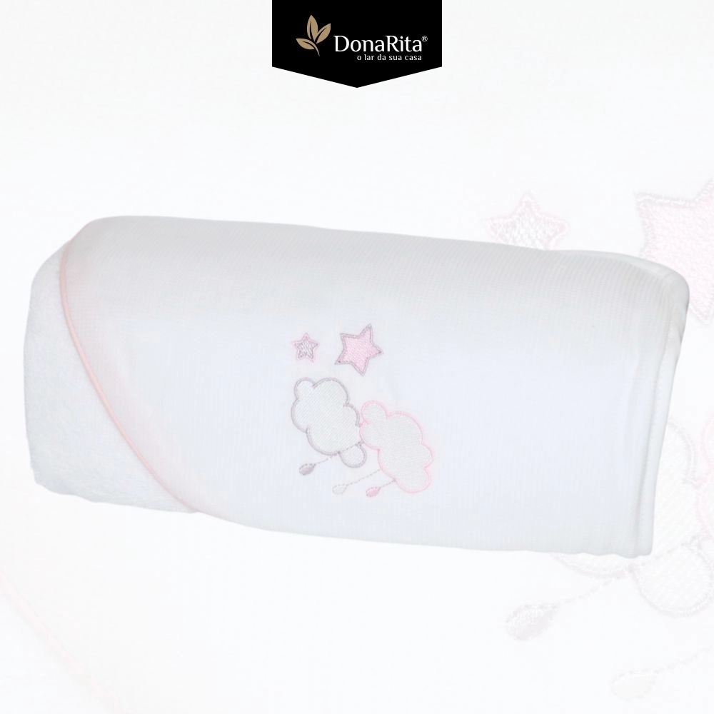 Toalha Capuz Baby Sky Rosa